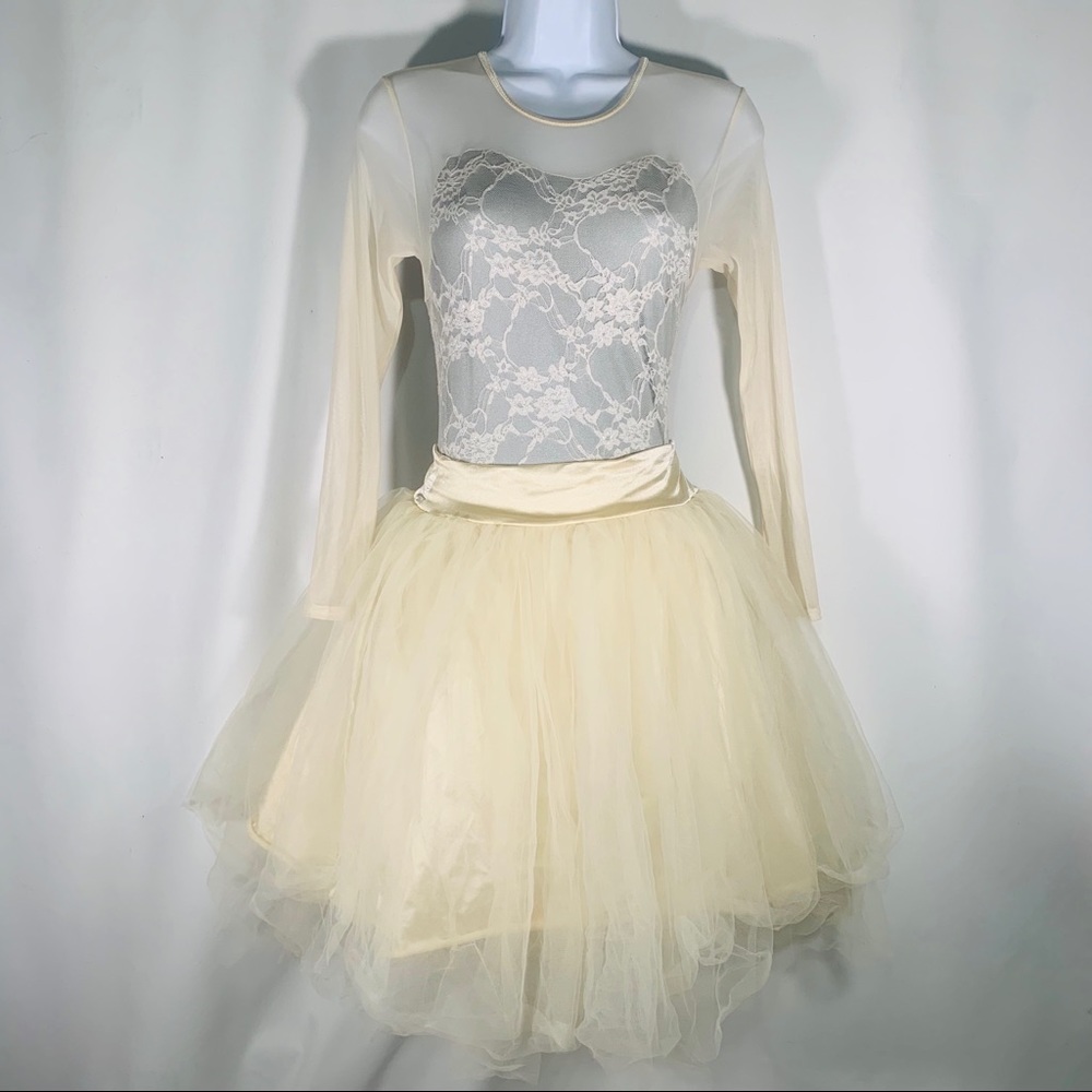 Weissman Dance Costume Long Sleeve Tule Skirt